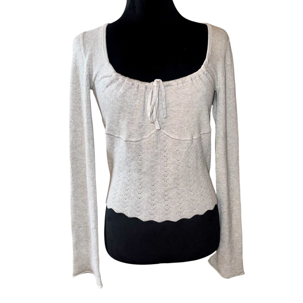 Garage Light Gray Knit Blouse